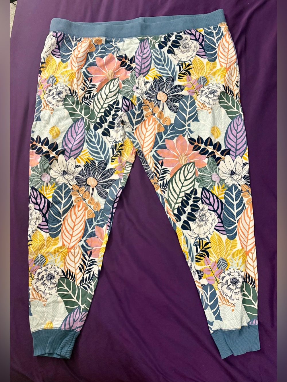 Vera Bradley Floral Jogger Pants Size 2XL Multicolor Botanical Lounge